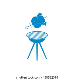Grilled chicken icon. Vector illustration