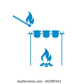 Grilled chicken icon. Vector illustration


