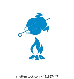 Grilled chicken icon. Vector illustration

