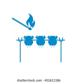 Grilled chicken icon. Vector illustration

