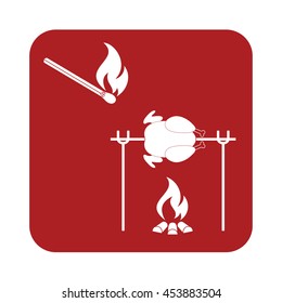 Grilled chicken icon. Vector illustration