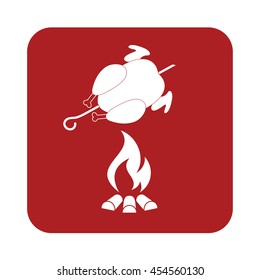 Grilled chicken icon. Vector illustration

