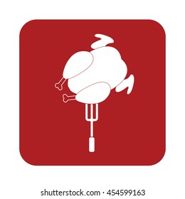 Grilled chicken icon. Vector illustration