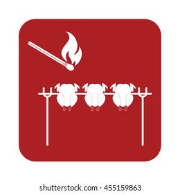 Grilled chicken icon. Vector illustration

