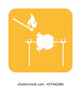 Grilled chicken icon. Vector illustration

