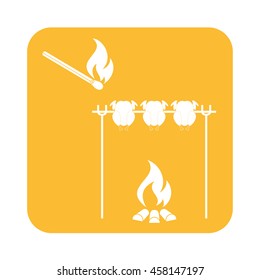Grilled chicken icon. Vector illustration