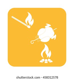 Grilled chicken icon. Vector illustration

