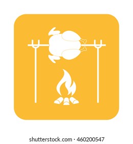 Grilled chicken icon. Vector illustration