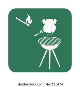 Grilled chicken icon. Vector illustration