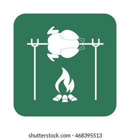 Grilled chicken icon. Vector illustration

