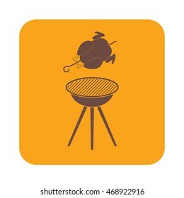 Grilled chicken icon. Vector illustration