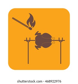 Grilled chicken icon. Vector illustration