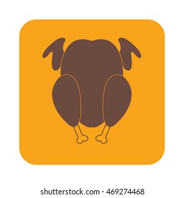 Grilled chicken icon. Vector illustration

