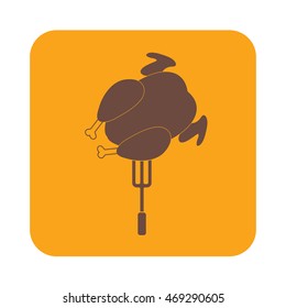 Grilled chicken icon. Vector illustration

