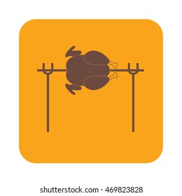 Grilled chicken icon. Vector illustration

