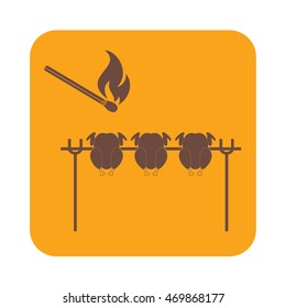 Grilled chicken icon. Vector illustration


