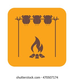 Grilled chicken icon. Vector illustration