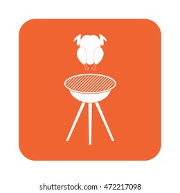 Grilled chicken icon. Vector illustration


