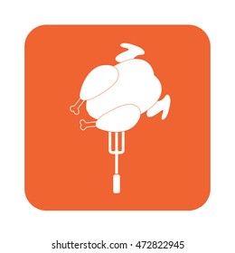 Grilled chicken icon. Vector illustration