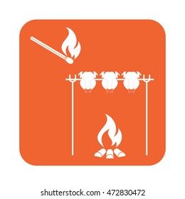 Grilled chicken icon. Vector illustration

