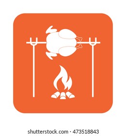 Grilled chicken icon. Vector illustration