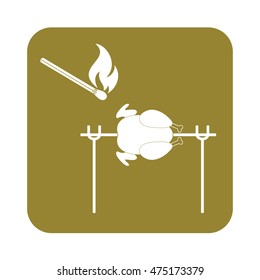 Grilled chicken icon. Vector illustration

