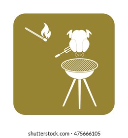 Grilled chicken icon. Vector illustration
