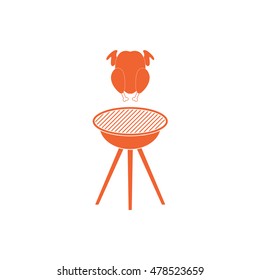 Grilled chicken icon. Vector illustration