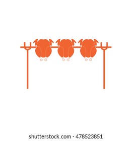 Grilled chicken icon. Vector illustration