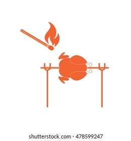 Grilled chicken icon. Vector illustration