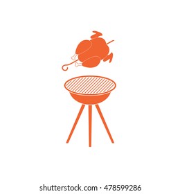 Grilled chicken icon. Vector illustration

