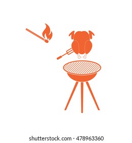 Grilled chicken icon. Vector illustration