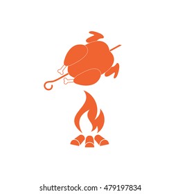 Grilled chicken icon. Vector illustration