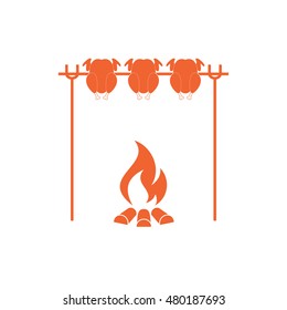Grilled chicken icon. Vector illustration

