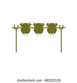 Grilled chicken icon. Vector illustration

