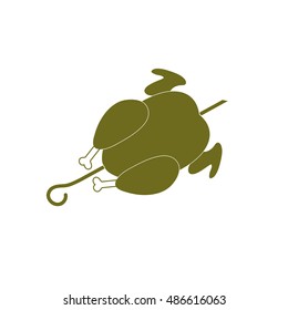Grilled chicken icon. Vector illustration

