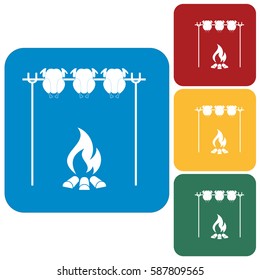 Grilled chicken icon. Vector illustration
