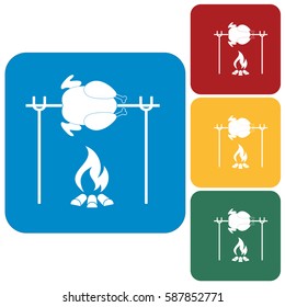Grilled chicken icon. Vector illustration