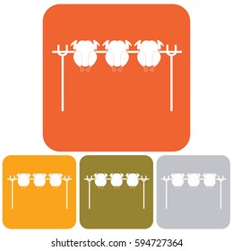 Grilled chicken icon. Vector illustration

