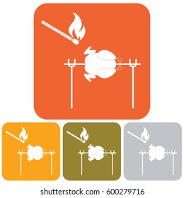 Grilled chicken icon. Vector illustration

