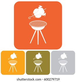 Grilled chicken icon. Vector illustration

