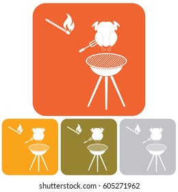 Grilled chicken icon. Vector illustration

