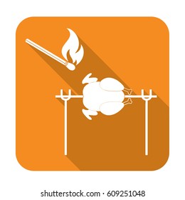 Grilled chicken icon. Vector illustration