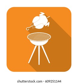 Grilled chicken icon. Vector illustration

