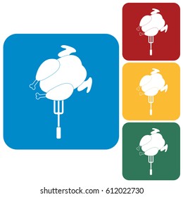 Grilled chicken icon. Vector illustration