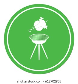 Grilled chicken icon. Vector illustration

