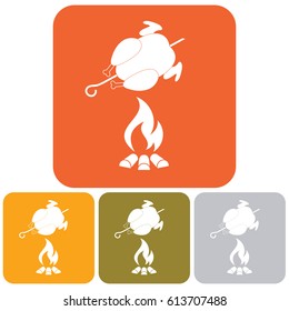 Grilled chicken icon. Vector illustration

