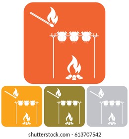 Grilled chicken icon. Vector illustration