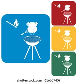 Grilled chicken icon. Vector illustration