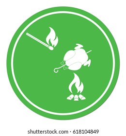 Grilled chicken icon. Vector illustration

